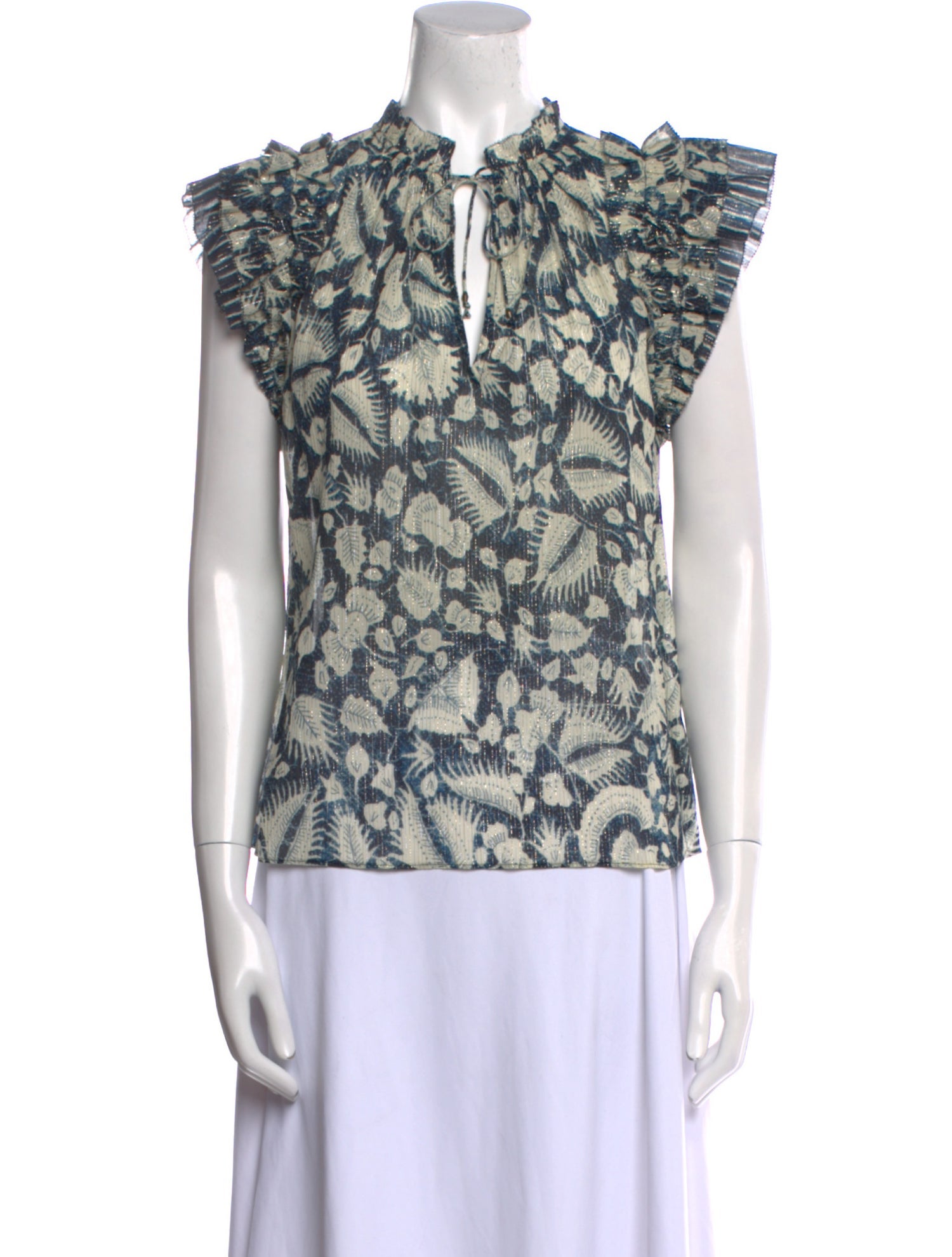 Ulla Johnson Printed V-Neck Blouse